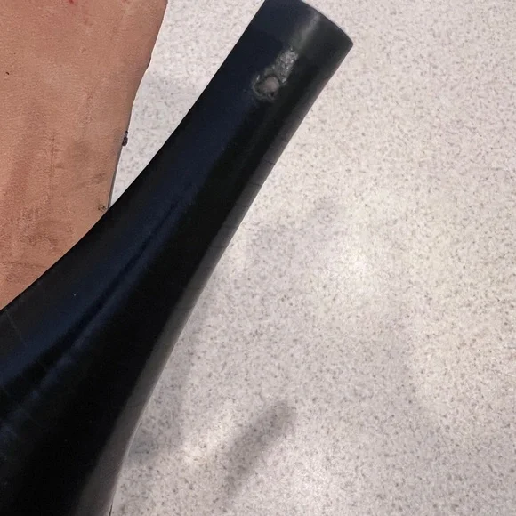 UGG Leather Jamison Black Platform Ankle Bootie Heels Sheepskin Lined Size 5.5 - Picture 11 of 14